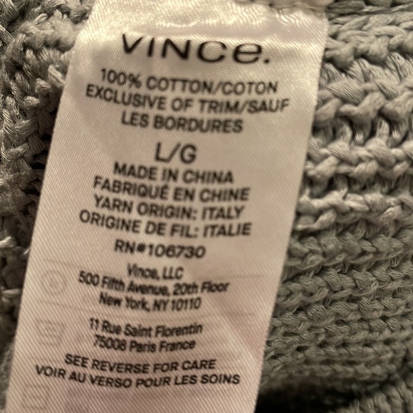 NWT Vince Sweater Tank Top Crossover in Size Large Blue Gray - Picture 6 of 6